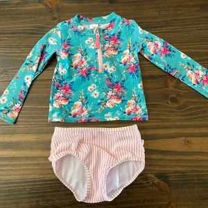 Ruffle Butts Girls Floral Swimsuit Size 3T